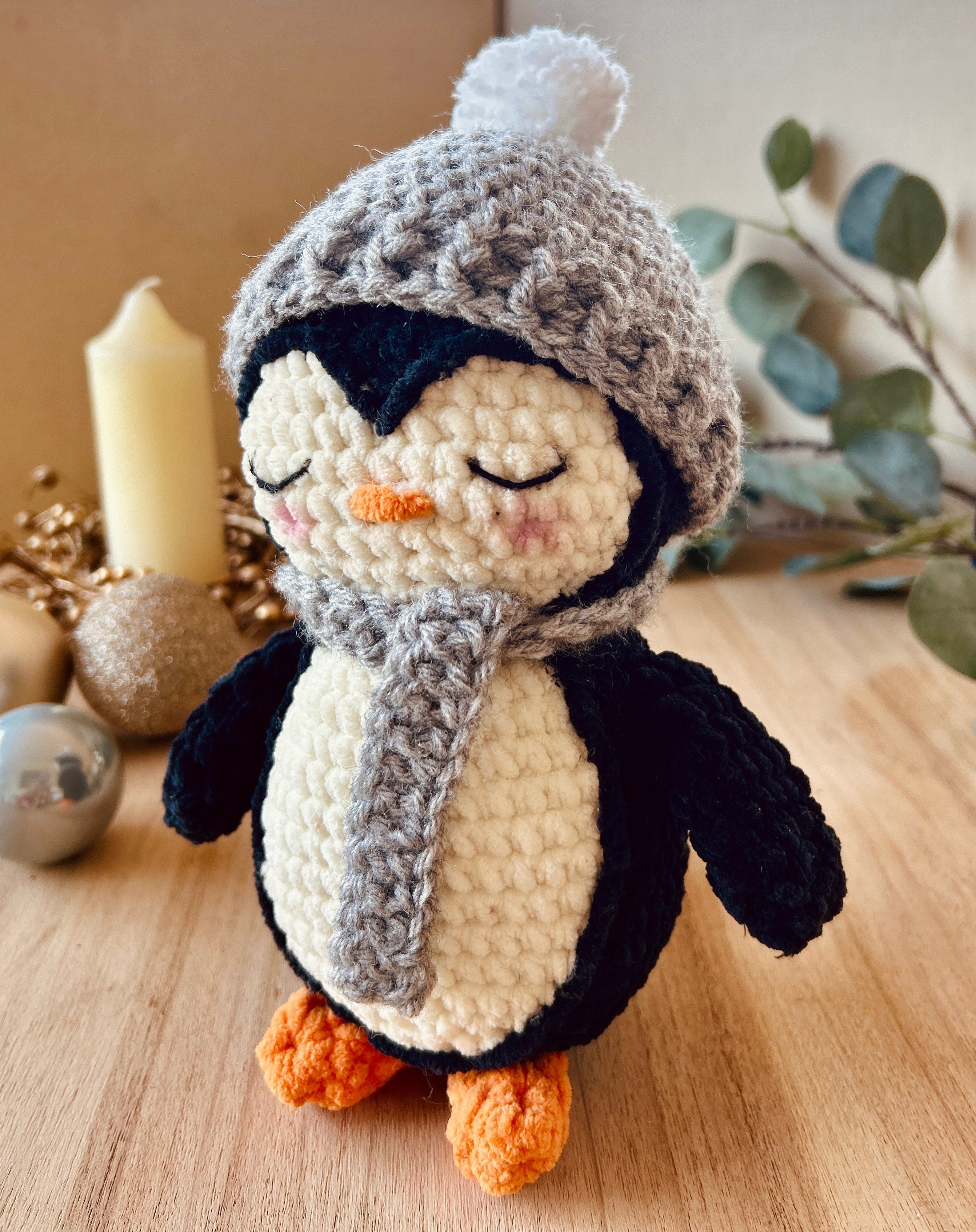 Knusse Kerst Pinguïn Haakpatroon