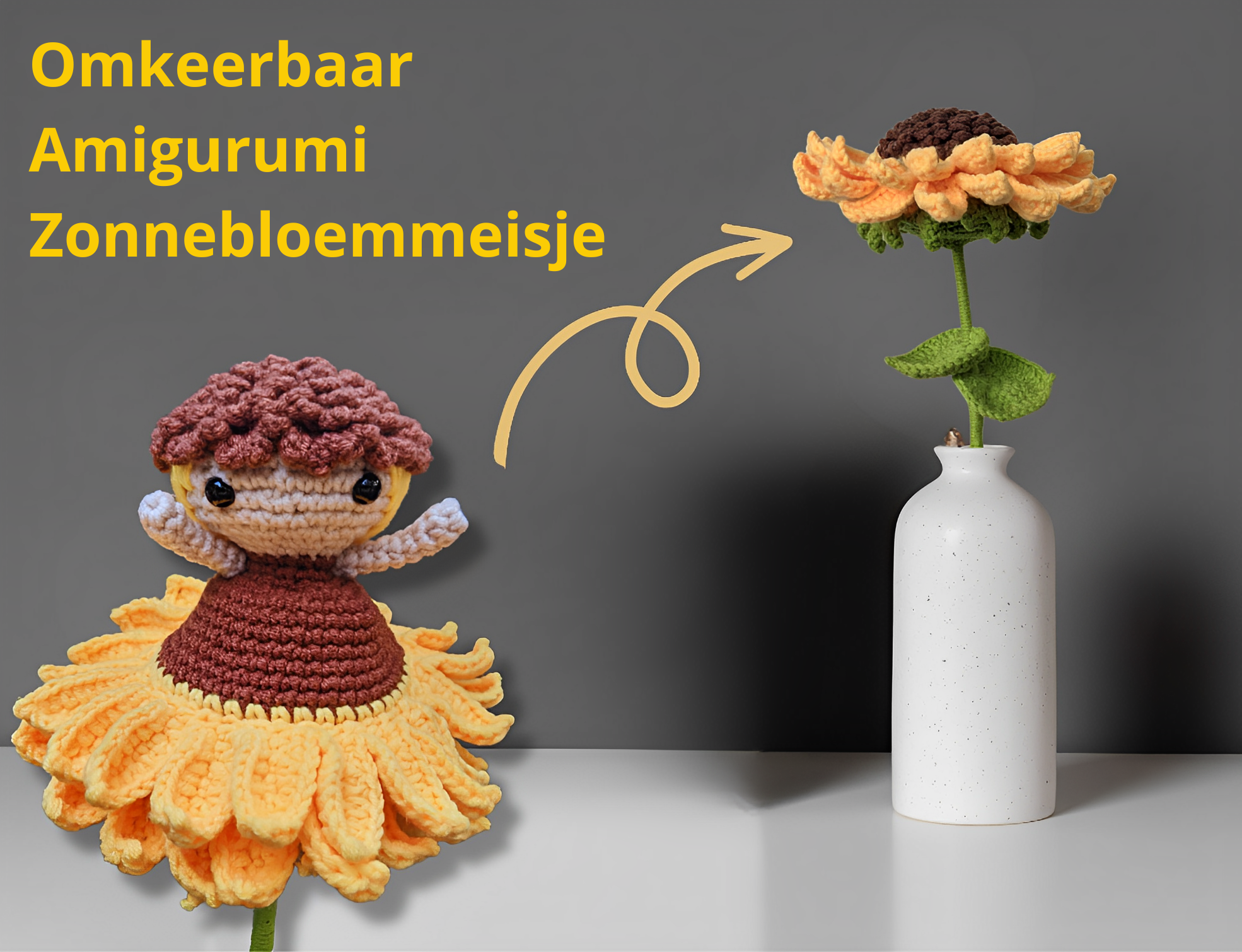 Zonnebloem Omkeerbaar Amigurumi Haakpatroon