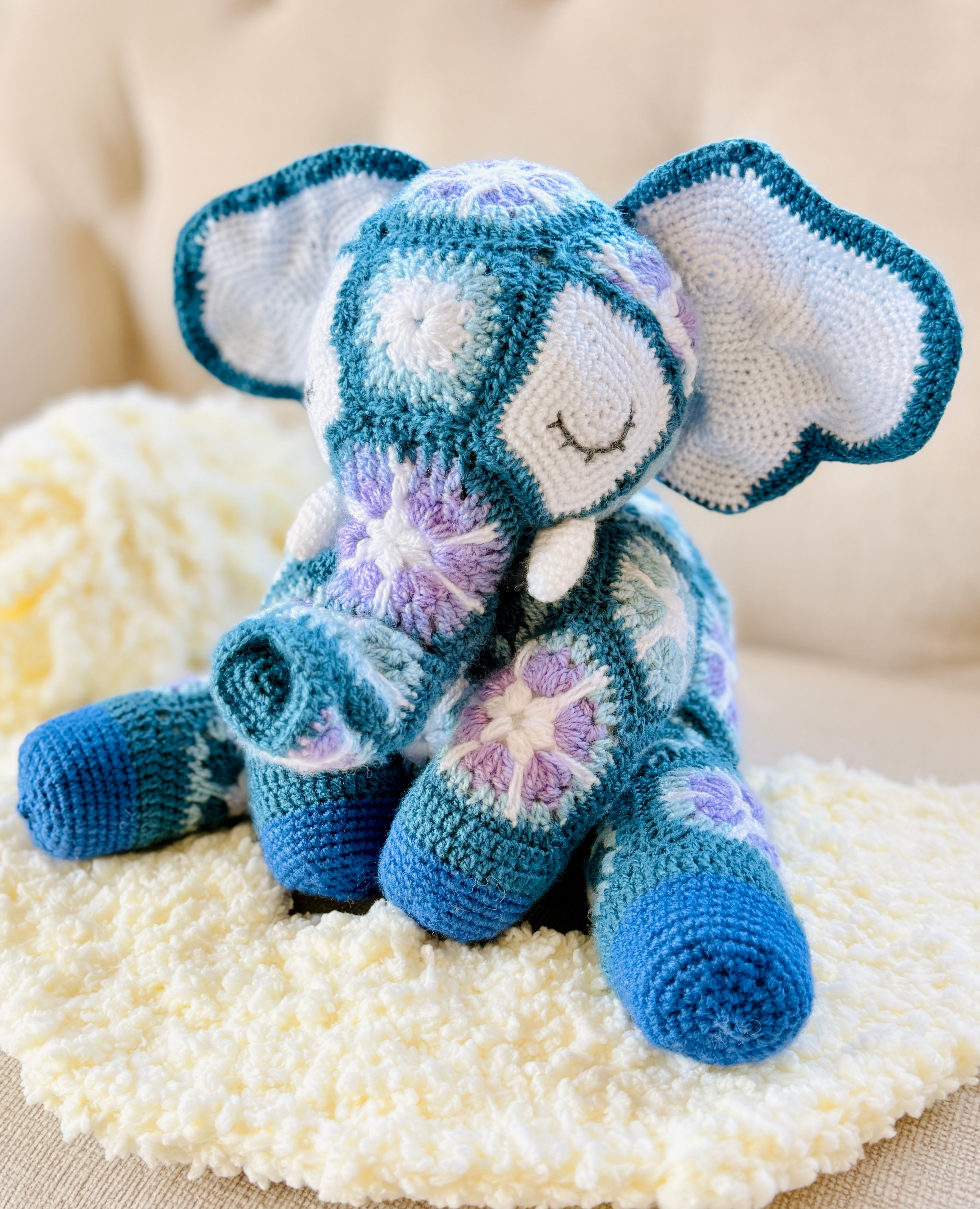 Haakpatroon Afrikaanse bloemen olifant