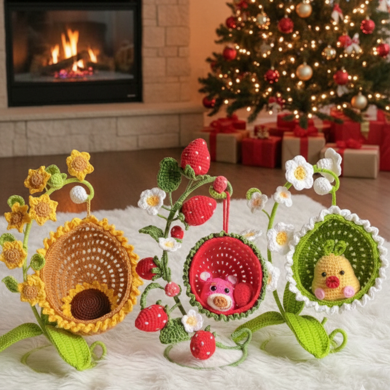 Zonnebloem, Aardbei & lelie Plant Schommels Hangstoelen Haakpatronen