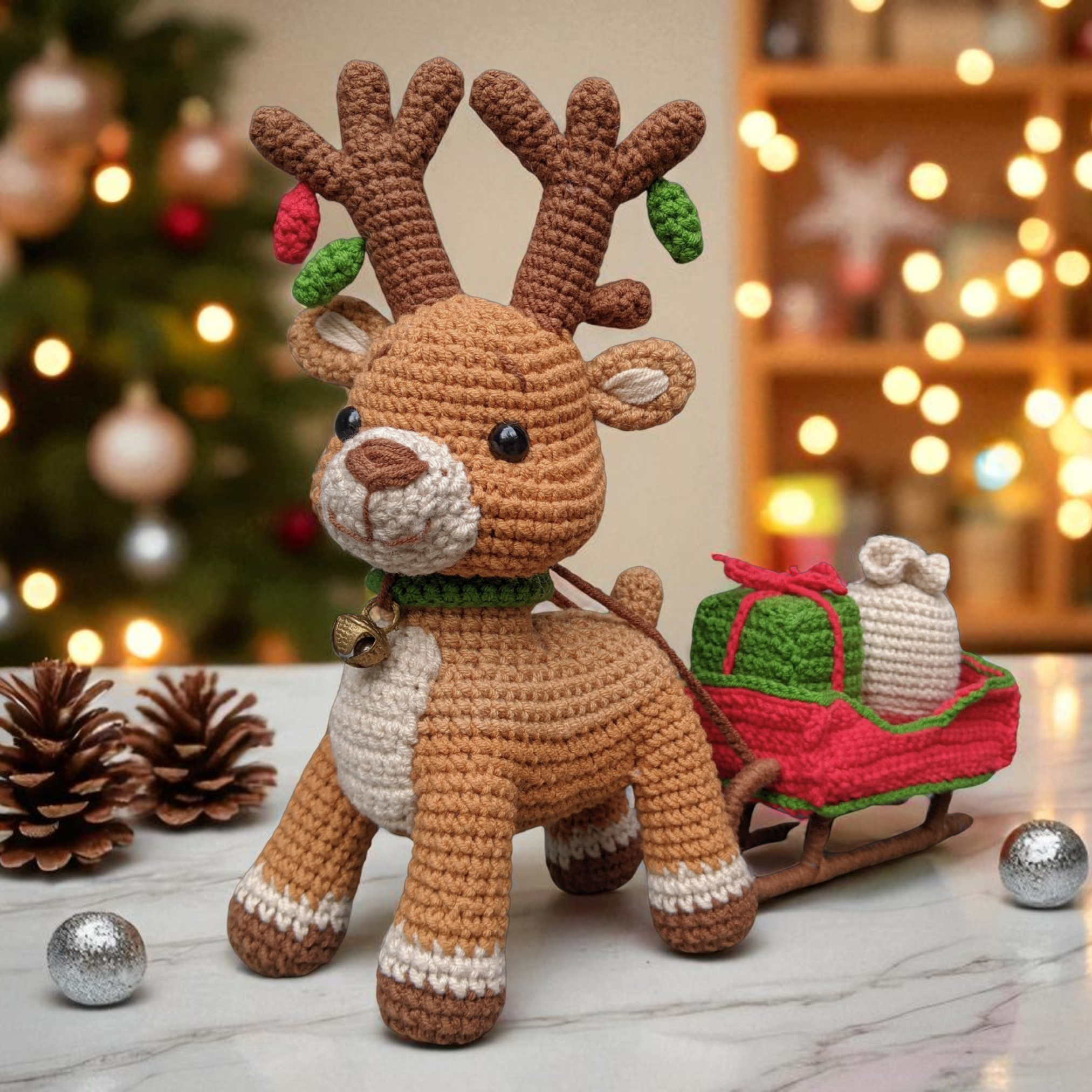 Rendier met Slee Haakpatroon