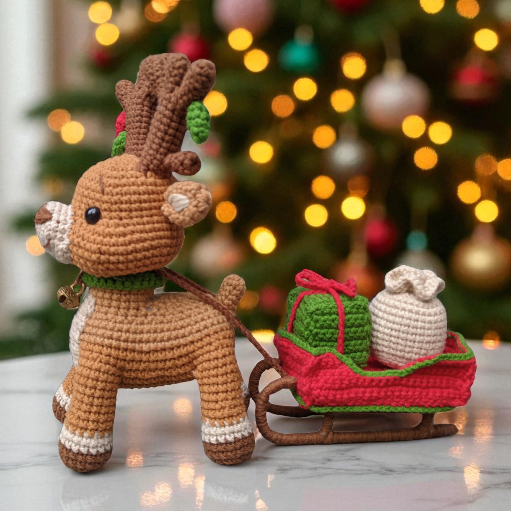 Rendier met Slee Haakpatroon