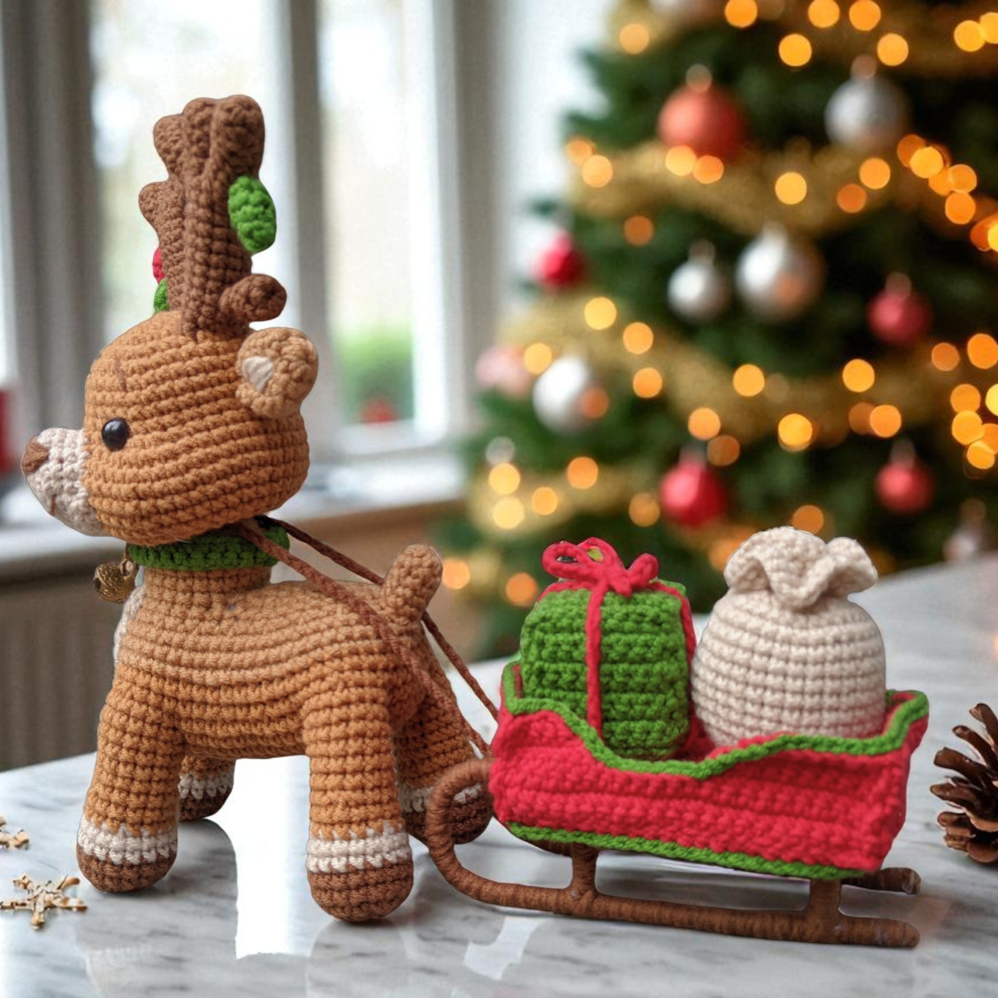 Rendier met Slee Haakpatroon