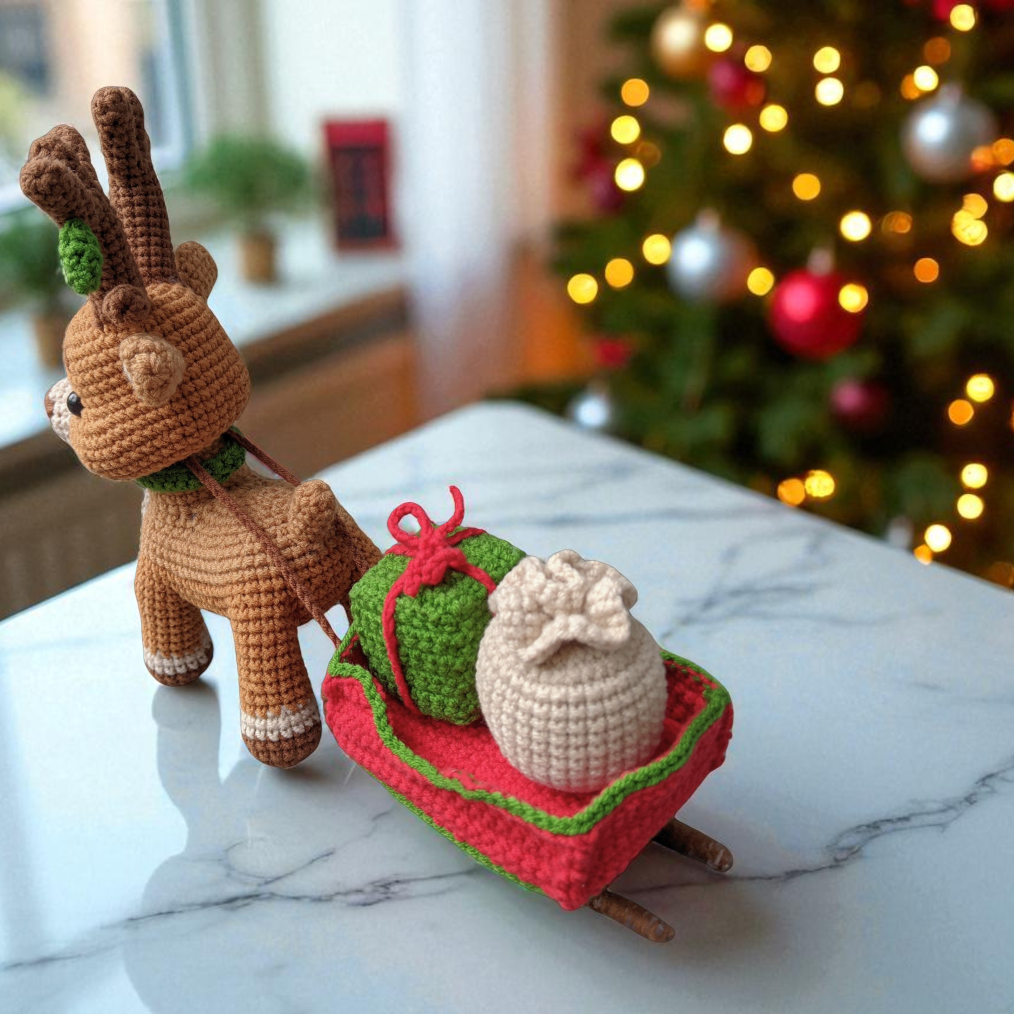 Rendier met Slee Haakpatroon