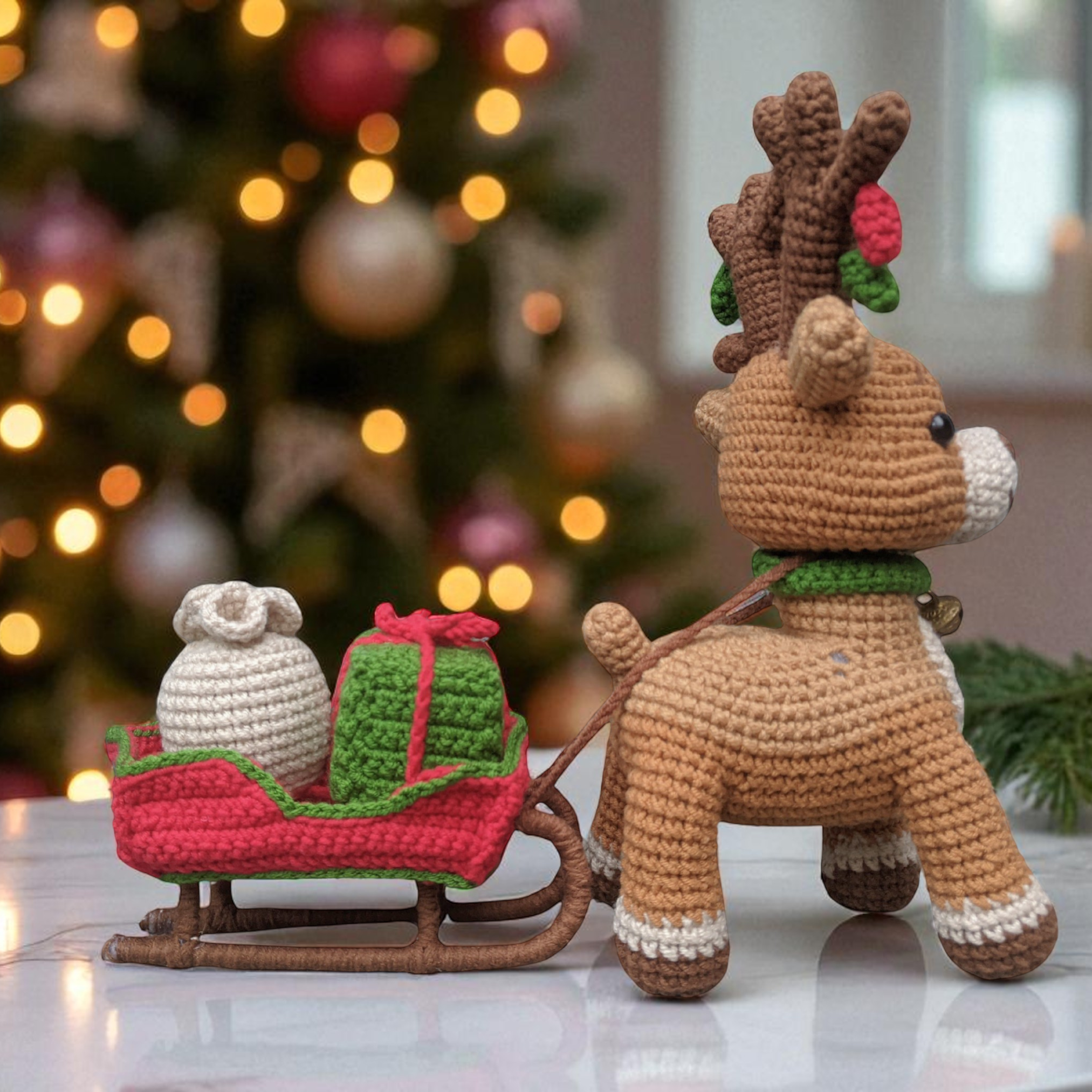 Rendier met Slee Haakpatroon