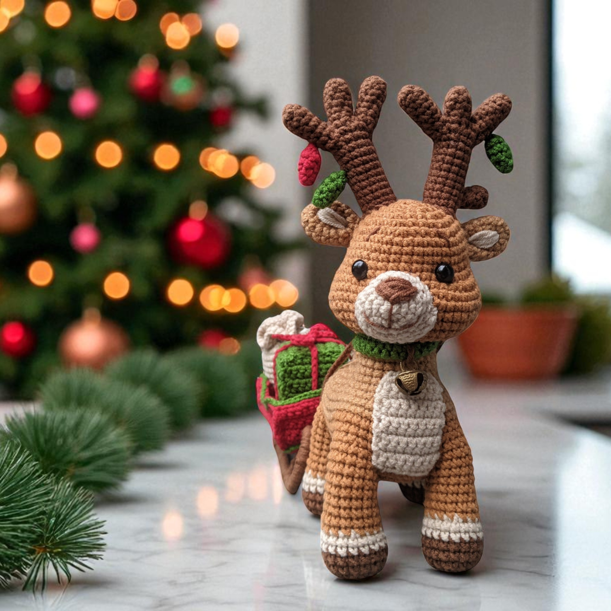 Rendier met Slee Haakpatroon