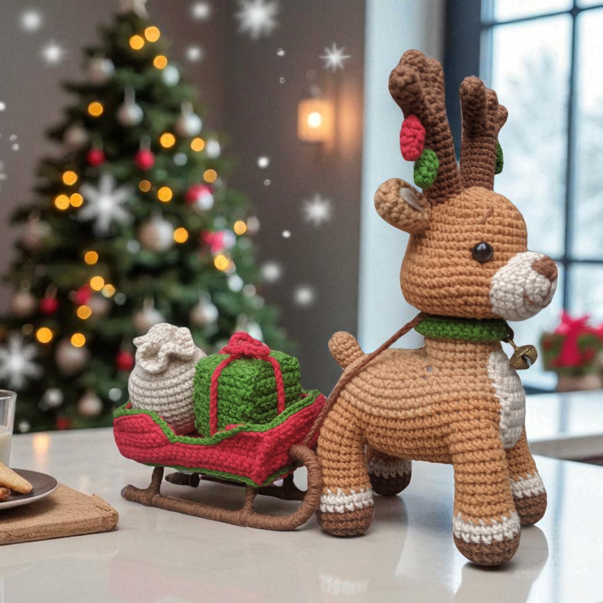 Rendier met Slee Haakpatroon