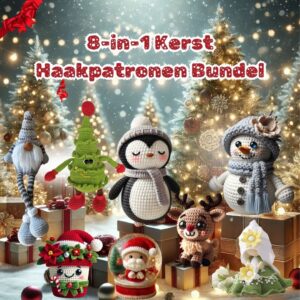 8-in-1 Kerst Haakpatronen Bundel + Gratis cadeau 🎁
