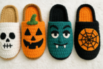 set van 4 halloween pantoffel haakpatronen