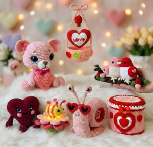7 in 1 bundel: valentijns haakpatronen + gratis cadeau 🎁