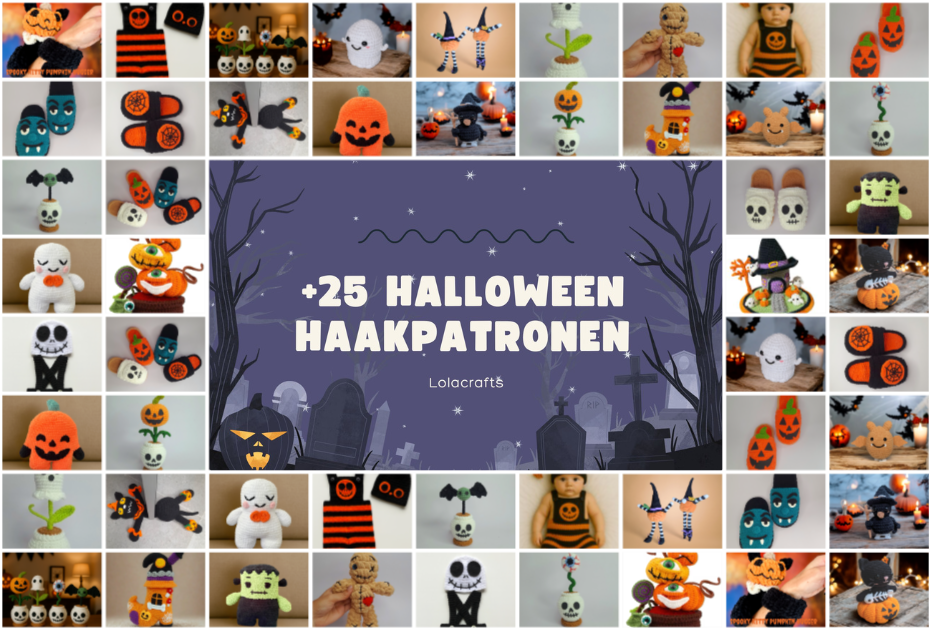 bundel met 25 halloween haakpatronen