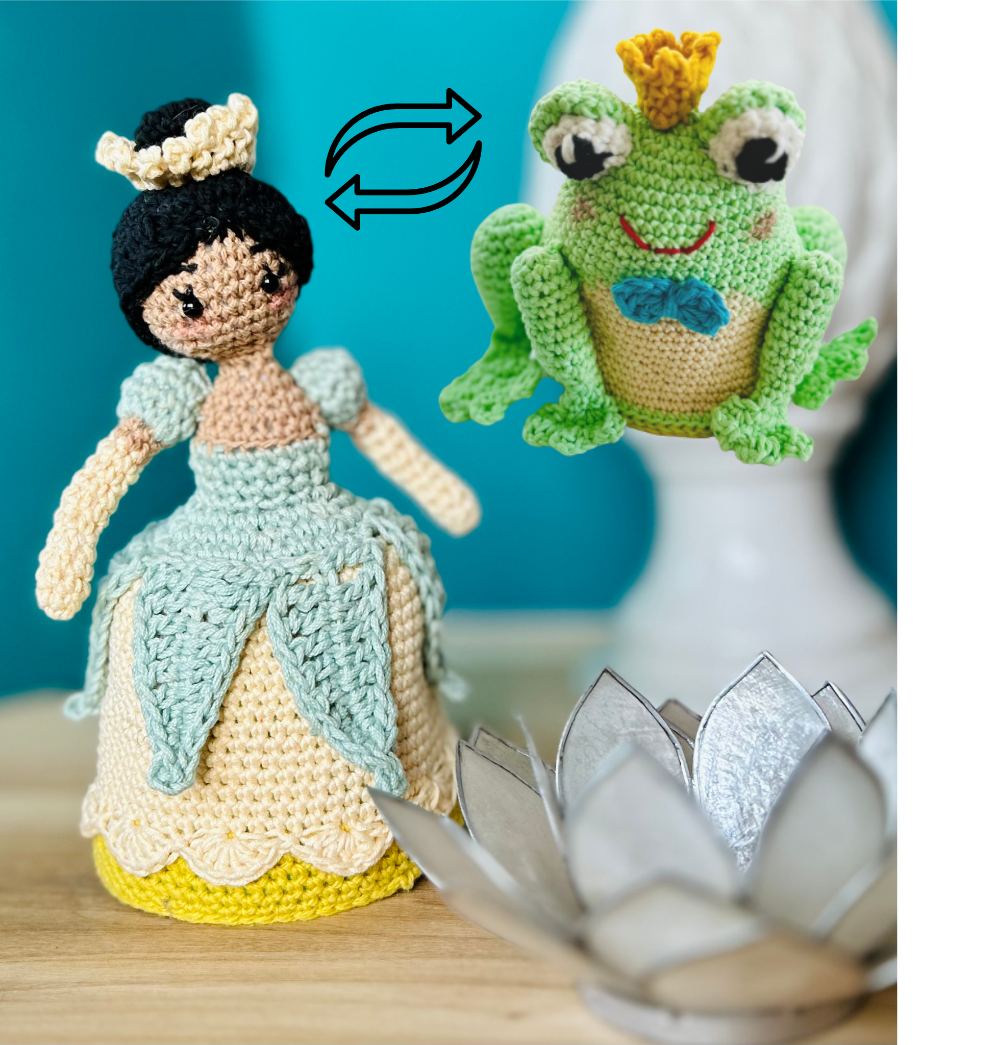 Omkeerbare Kikker en Prinses Amigurumi Haakpatroon - Afbeelding 2