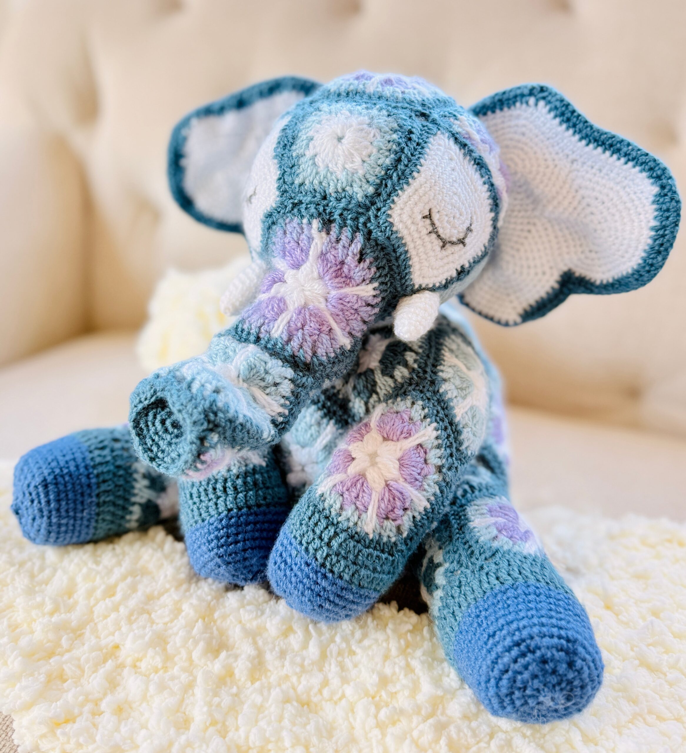 haakpatroon afrikaanse bloemen olifant