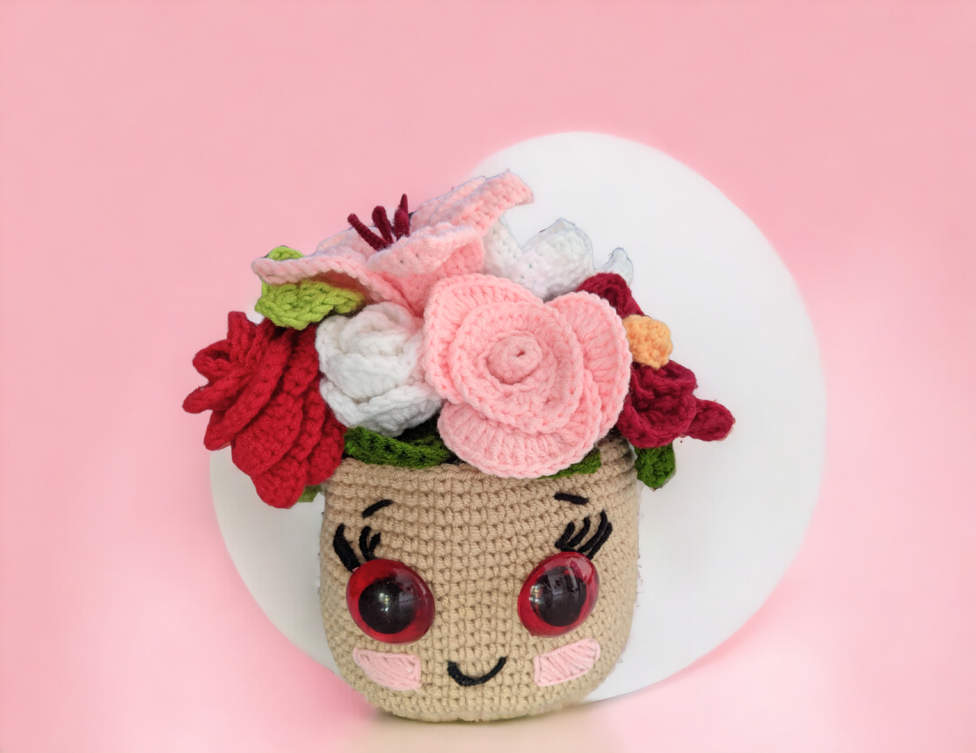 Schattige Pot met 5 Bloemen Haakpatroon - Afbeelding 6
