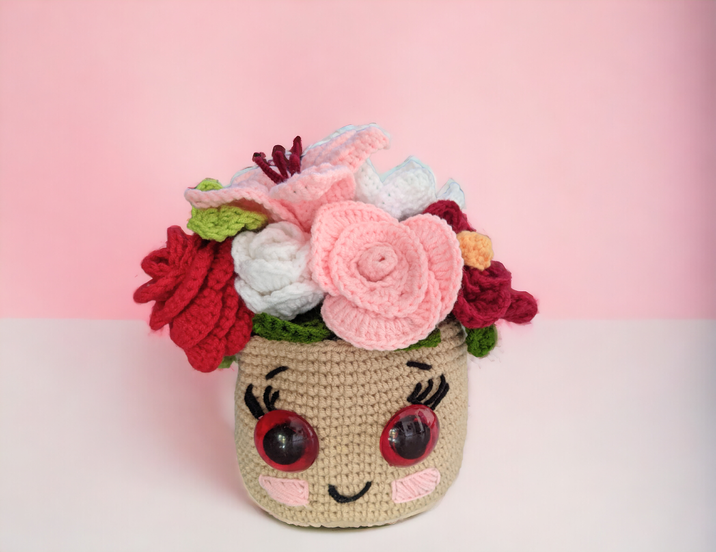 Schattige Pot met 5 Bloemen Haakpatroon - Afbeelding 3