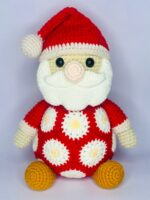 haakpatroon: kerstman met afrikaanse bloemen